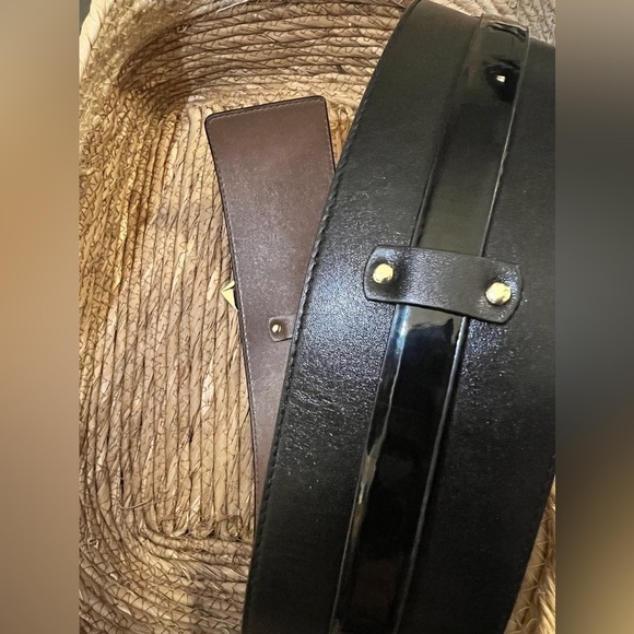 Stylish etcetera Black Leather Belt with Gold Buckle main image 5